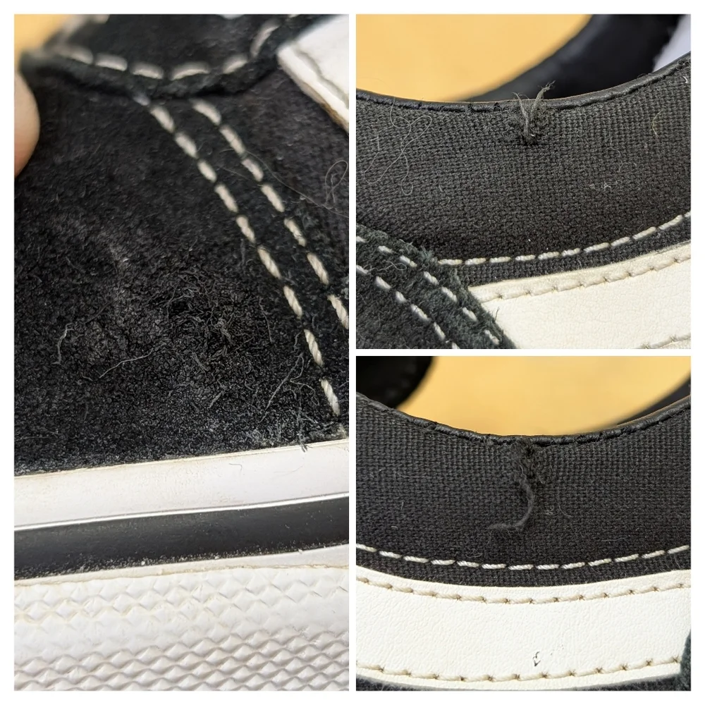 Vans | Black & White Ward Sneakers, Canvas & Suede, Size 6.5 (Flaws) - Picture 11 of 12